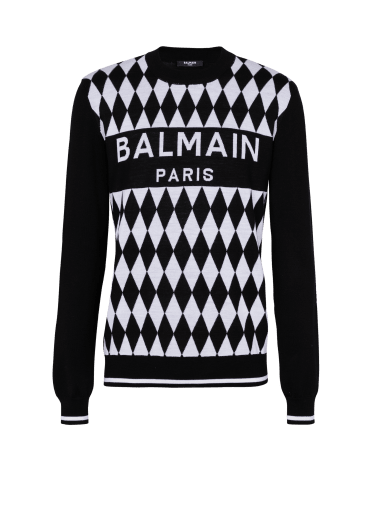 Pull bicolore en jacquard Diamond Balmain Paris