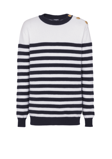 Pull marinière en cachemire