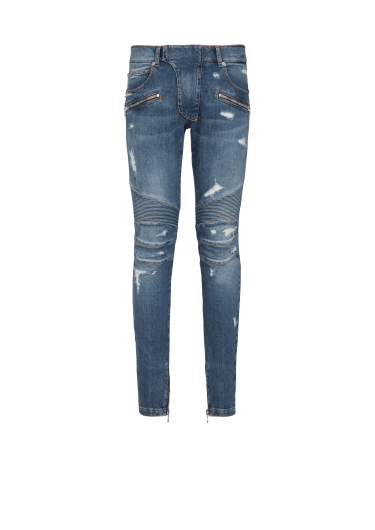 Mens black balmain jeans best sale