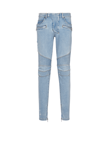 Jean Biker en denim Light Blue 