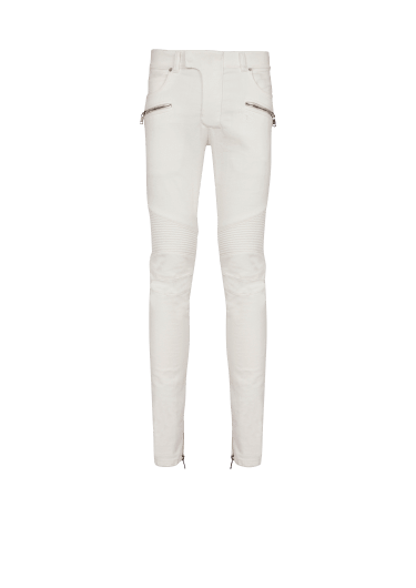 Vaqueros tipo biker de tejido vaquero White