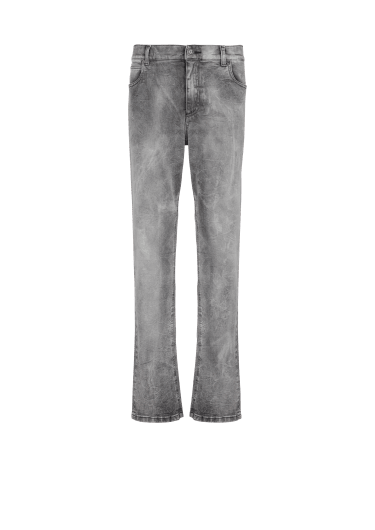 Jeans regular in denim grigio