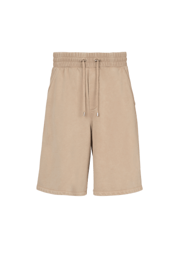 Cotton Bermuda shorts with vintage Balmain embroidery