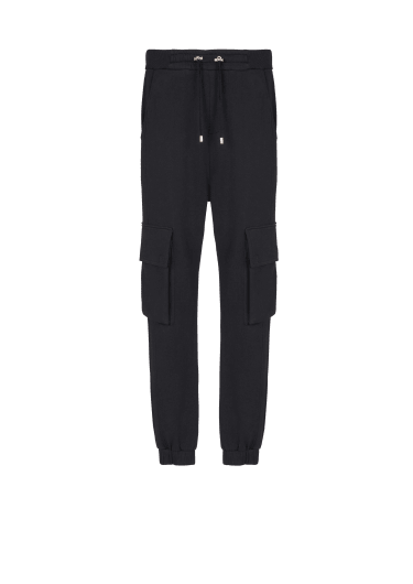 Cargo joggers with Balmain Paris print