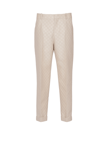 Pantalon droit en jacquard monogramme PB Labyrinthe