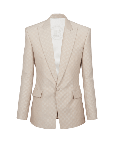 1-button jacket in PB Labyrinth jacquard