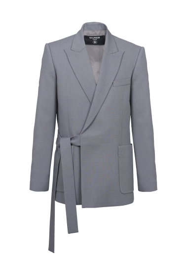 Grey balmain blazer hot sale