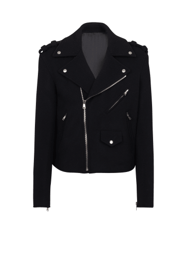 Biker jacket in felted wool