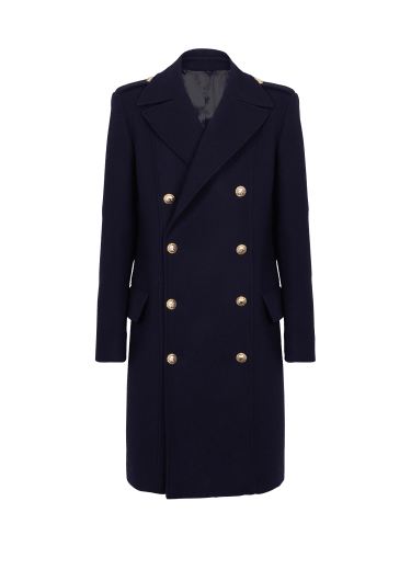 Coat in felted double-faced wool