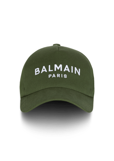 Casquette en coton avec broderie Balmain Paris