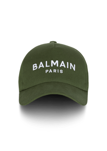 Cappellino in cotone con ricamo Balmain Paris