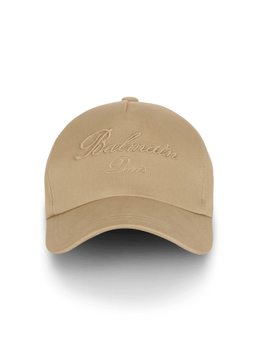 Gorra de algodón con bordado de Balmain Signature