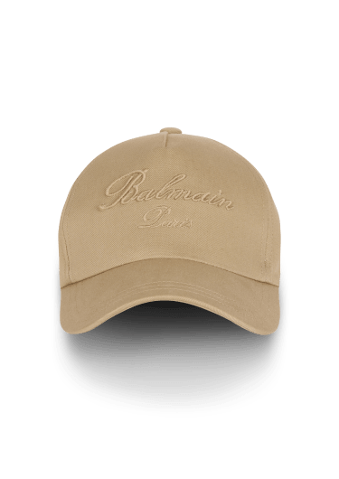 Cappellino in cotone con ricamo Balmain iconico