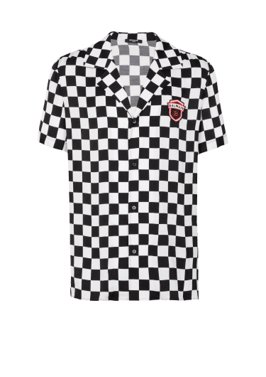 Camisa pijamera de satén Balmain Racing