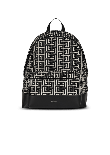 Backpack with jacquard monogram