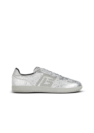 Sneakers Balmain Swan aus silbernem Leder