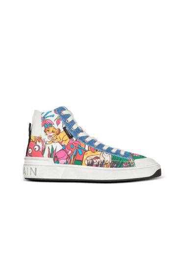 Disney x Balmain : The Lion King - B-Court High Top Sneakers mit Aufdruck Frühes Kind