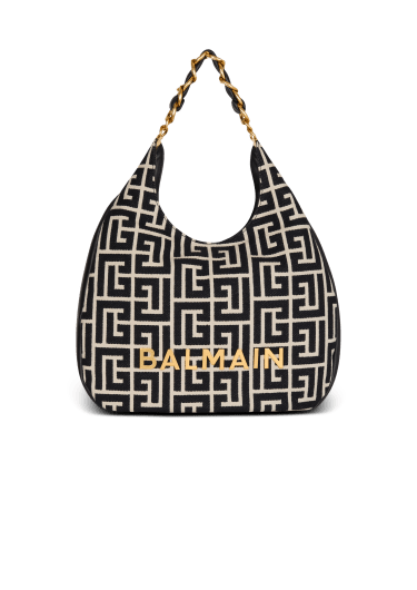 Large 1945 Soft Hobo bag in jacquard fabric with a PB Labyrinth monogram