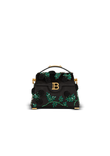 Small B-Buzz Dynasty bag in Blackberry-embroidered satin