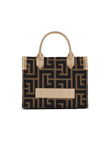 Small B-Army tote bag in jacquard fabric with a PB Labyrinth monogram