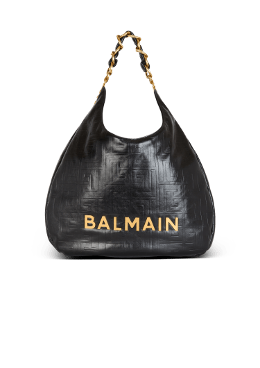 Borsa Hobo 1945 Soft grande in pelle di vitello effetto stropicciato con goffratura del monogramma PB labirinto