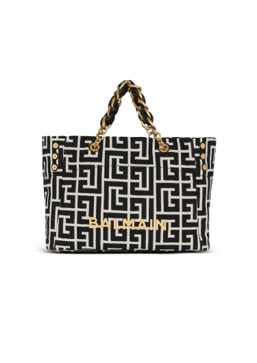 1945 Soft tote bag in jacquard fabric with monogram