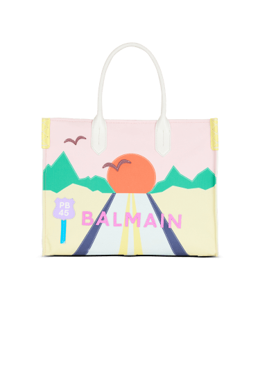 B-Army Shopper Medium tote bag in canvas and Postcard patchwork leather