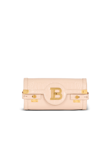 Bolso B-Buzz Pouch 23 en piel de becerro con grabado de cocodrilo