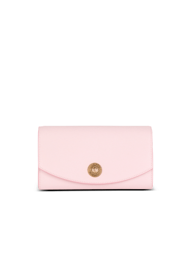 Emblème grained calfskin clutch