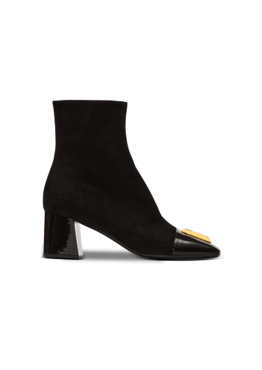 Bottines Edna en cuir suédé avec bouts vernis