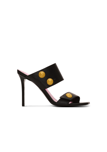 Heeled Eva mules in calfskin