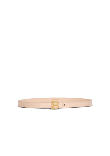 Cintura B-Belt sottile in pelle di vitello con goffratura effetto coccodrillo