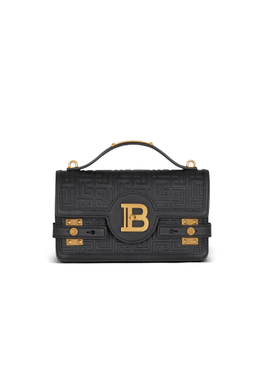 Borsa a spalla B-Buzz 24 in pelle granulata con monogramma PB labirinto