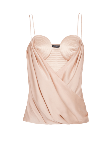 Strappy satin bustier top