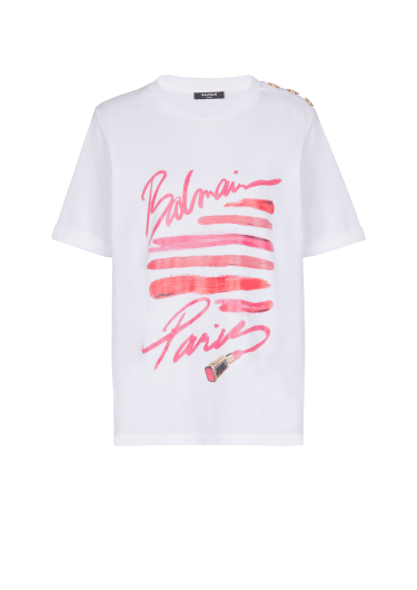 T-shirt with Balmain Lipstick print