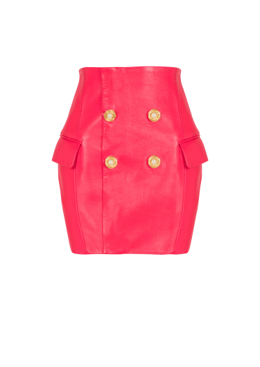 Short lambskin skirt