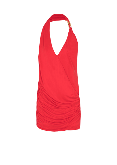 Draped jersey halterneck dress