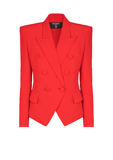 Fitted crepe 6-button jacket