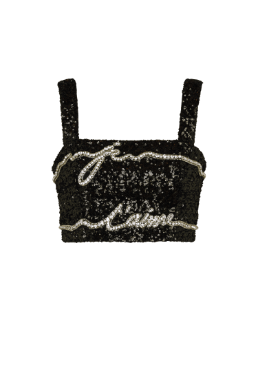 Cropped top with "Love Letter" embroidery