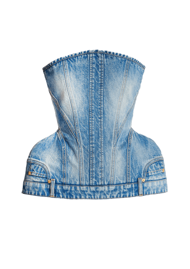 Structured denim bustier