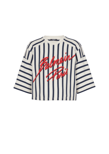 T-shirt a righe Balmain baseball