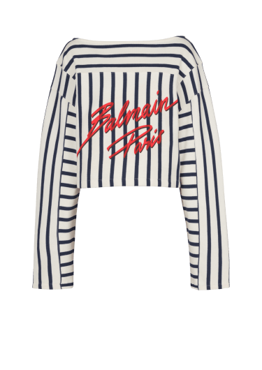 Striped Balmain Baseball long-sleeved top