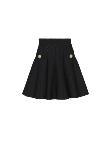 Flared knit skirt with sparkly stripes