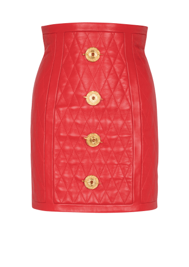 Quilted lambskin skirt with diamond motif