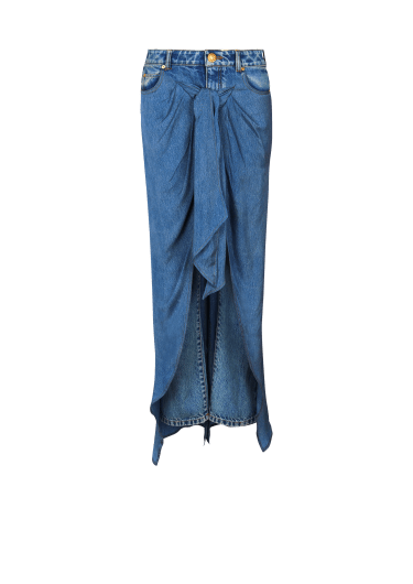 Jean en denim avec jupe drapée