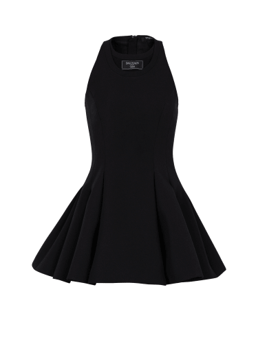 Ausgestelltes Faltenkleid aus Grain-de-Poudre 