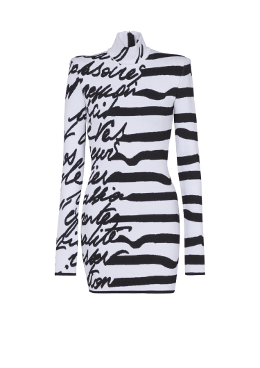 Striped "Love Letter" jacquard knit dress