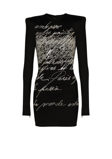 Vestido corto con bordado «Lettre d'amour»