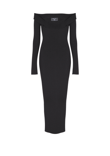 Long plain knit dress