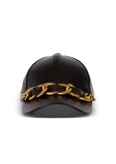 Lambskin cap with chain